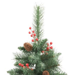 Grand arbre de Noël artificiel articulé en PVC vert et métal, décoration festive pour les fêtes - Product Image 4