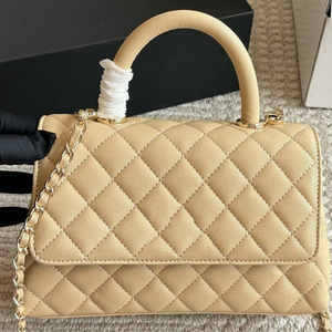 Sac à main en cuir véritable pour femme, sac à bandoulière en cuir de vachette caviar avec chaîne losange - Product Image 1