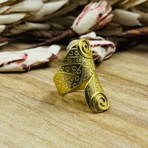 Trendy Design Shield Rings Boho Brass Tribal For Women Antique Brass Finish Swirl <b>Wrap</b> Statement Jewelry For Wholesale/OEM/ODM - Product Image 6