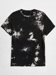T-shirt en coton tie-dye décontracté à manches courtes pour homme, coupe régulière, respirant, anti-boulochage, séchage rapide, jersey 220g, haute qualité - Product Image 1
