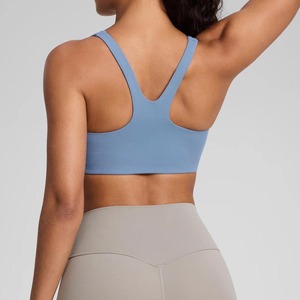 Custom Sizes Women Fitness Yoga Wear Crisscross Adjustable Strap Color Blocking Four Way Stretchy Eco-Friendly Quick Sports <b>Bra</b> - Product Image 2