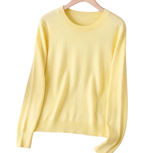 <b>Women</b> Classic Crew Neck Knit Sweater <b>Long</b> Sleeve Ribbed Cuff Casual Pullover Top Soft Warm Daily Wear Regular Fit Fashion - Product Image 1