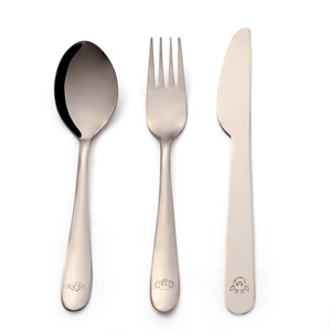 Juego de Cubiertos para Niños de Acero Inoxidable, Libre de BPA, Cuchara, Tenedor y Cuchillo |   Vajilla Duradera, Ecológica y Resistente a la Oxidación |   Plata - Product Image 1