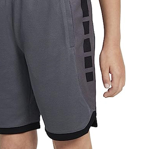 Shorts Bermuda Gris pour Homme en Polyester, Taille Élastique, Séchage Rapide, Sportif, Couleur Unie, Bande Latérale, Taille Mi-Haute, Tissu Tricoté - Product Image 4