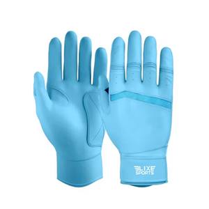 Gants de frappeur de baseball professionnels en cuir véritable pour adultes, fermeture auto-agrippante, légers et durables, ELIXE SPORTS - Product Image 3
