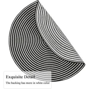 Set di 6 tovagliette rotonde in cotone intrecciato da 15 pollici, lavabili, nere e grigie, per feste e vacanze - Product Image 4