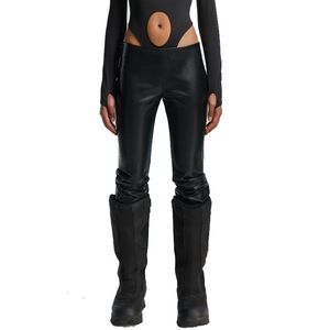 High Quality Winter Women's Mid Waist Breathable Eco-Friendly Quick Dry Streetwear Canvas Leather <b>Pants</b> Full Length Wholesale - Product Image 6