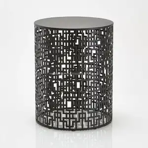 Metal black Etching Cut-out Accent Table/Stool home decor and garden furniture stool and side table