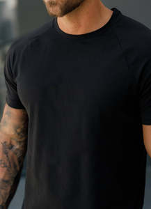 Camiseta de Manga Corta para Hombre, Corte Ajustado, Color Sólido, Suave, Elástica, Transpirable, Ligera, Informal, para Uso Diario, Cuello Redondo - Product Image 4