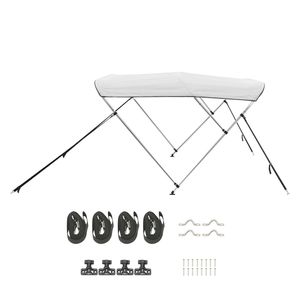Tendalini Bimini per Barche a 3 Archi, Telo in Poliestere 600D, Telaio in Lega di Alluminio, Impermeabile, Parasole, Tendalino per Barca, Ricambi e Accessori - Product Image 1
