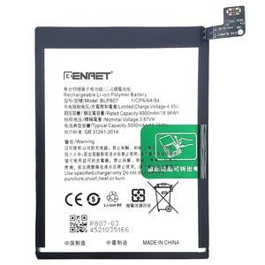 Nuova batteria 5000mAh BLP807 di alta qualità per OPPO <span class=keywords><strong>Realme</strong></span> <span class=keywords><strong>7</strong></span> <span class=keywords><strong>Realme</strong></span> Narzo 30 <span class=keywords><strong>Pro</strong></span> 5G Q2 V5 RMX2117 RMX2111 RMX2112 batterie - Product Image 3