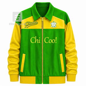 Veste coupe-vent personnalisée Chi Eta Phi Sorority avec logo brodé vert et jaune, style décontracté pour femme, avec doublure en polyester - Product Image 1