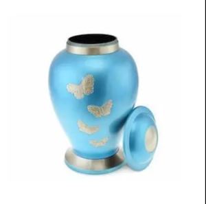 Urn Ossuary Cinerary Human <b>Memorial</b> Cremation Urn Maroon Style Adult Pet Brass and Funeral <b>Box</b> - Product Image 1