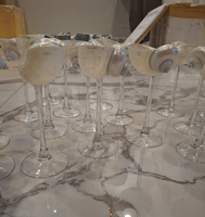Coupe à vin de luxe en forme de coquillage avec pied en verre lisse pour la décoration de table de bar, fabriquée à la main au Vietnam