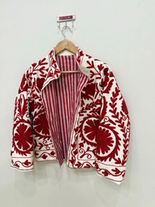เสื้อแจ็คเก็ตผ้าฝ้ายปักลายดอกไม้สไตล์โบฮีเมียน ปกคอพับ แขนยาว เสื้อคลุมลำลองสำหรับผู้ใหญ่ ใส่ได้ในฤดูใบไม้ผลิ - Product Image 3