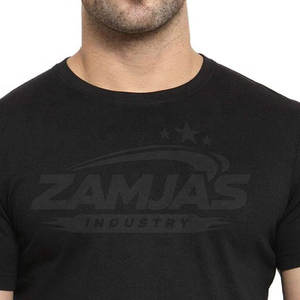 Camiseta de hombre al por mayor con logo personalizado impreso, 100% algodón, cuello redondo, corte holgado, servicio OEM personalizado, camiseta lisa de color sólido para hombre - Product Image 3