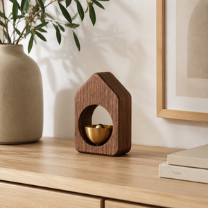 Carillon éolien en bois massif gravé et poli, autocollant de porte d'entrée, sonnette à ventouse, sonnette de porte, en bois d'acacia naturel, articles ménagers - Product Image 2