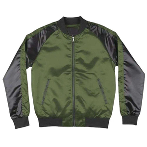 Hot Selling Women's Trendy Satin Jacket Full Sleeve Stand Collar 100% Silk <b>Material</b> Custom Logo Men's Satin Varsity Jacket - Product Image 5