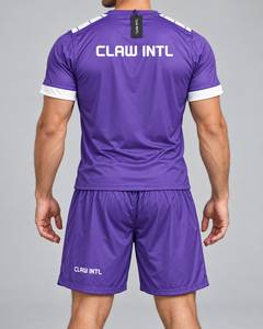 CLAW INTL ชุดเสื้อฟุตบอลชาย สีม่วง สีขาว คอกลม แขนสั้น โพลีเอสเตอร์ดูดซับความชื้น ทรงสปอร์ต ทุกฤดูกาล - Product Image 6