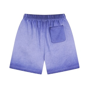 2026 Custom Men's Summer Breathable Anti-UV Batik White Vintage Fleece 100% Cotton Shorts Five-Quarter Length Drawstring Closure - Product Image 2