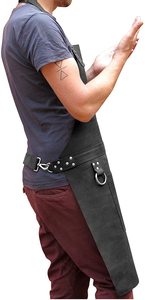 Brown Leather Bib <b>Apron</b> Adjustable Strap Pocketed Sleeveless <b>Apron</b> for Kitchen Chef <b>Barista</b> Restaurant Use - Product Image 5