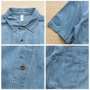 Nouvelle Arrivée : Chemise en jean pour jeunes hommes, manteau en coton à manches longues pour l'automne, veste tendance ample, coupe confortable et respirante, T-shirts - Product Image 5