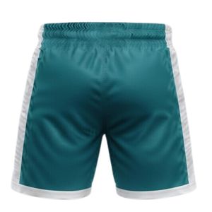 Pantalones Cortos Deportivos para Hombre, Color Verde Azulado, Sublimados con Estampado de Hockey sobre Hielo, de Poliéster, con Cordón Ajustable y Franja Lateral, para Entrenamiento - Product Image 2