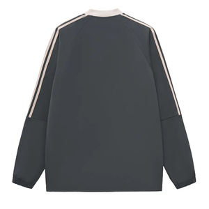 T-shirt unisexe décontracté col en V 320g style universitaire américain tricoté avec surpiqûres contrastées coupe ample uni compressé numériquement - Product Image 6