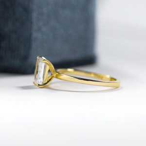 Bague en Moissanite en argent Sterling 925 plaqué or 14 carats, bijoux fins pour femmes, bague de fiançailles, de mariage, de promesse, cadeau - Product Image 4