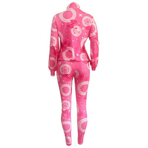 ชุดวอร์มผู้หญิงขายดี ดีไซน์ใหม่ คุณภาพสูง พิมพ์ลาย โพลีเอสเตอร์/คอตตอน ชุดสองชิ้น ผ้าฟลีซเนื้อนุ่ม แบบซับลิเมชั่น - Product Image 5