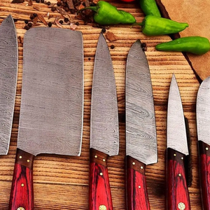 Ensemble de couteaux de cuisine en acier Damas de qualité supérieure, manche en bois naturel, ensemble de cuisine professionnel, usine OEM - Product Image 4
