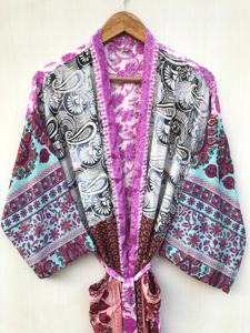 Kimono Tradicional Indio de Seda para Mujer, Estilo Vintage Boho, Cómodo, Largo, para Maternidad, con Cinturón Sexy, Precio al por Mayor - Product Image 6