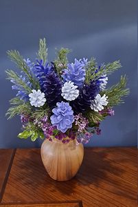 กระถางดอกไม้ไม้สนลายดอกไม้เพ้นท์มือ - รับผลิตตามสั่งขายส่ง - Product Image 3