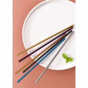 Pailles droites en acier inoxydable coloré avec nettoyeur, ustensiles de cuisine laqués de qualité alimentaire, fabriqués en Inde - Product Image 5