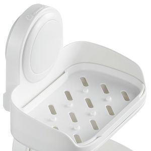 Support mural double couche pour savon de douche avec ventouse puissante, sans perçage, double porte-éponge - Product Image 2