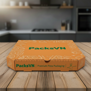 กล่องพิซซ่าพิมพ์ลายตามสั่ง กล่องบรรจุภัณฑ์อาหารแบบกำหนดเองสำหรับบริการเดลิเวอรี่และบรรจุภัณฑ์ร้านอาหารฟาสต์ฟู้ด - Product Image 1