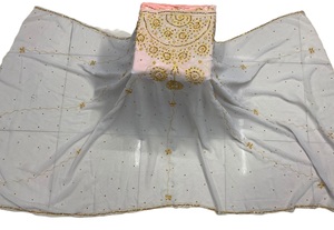 Hiyab para Mujeres Musulmanas, Dupatta de Chifón Bordado con Piedras, Bufanda Garbasar Floral Sólida, Accesorio para Uso Diario en Invierno, Transpirable y Cálido - Product Image 4