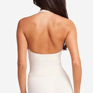 Débardeur Halter Femme de Haute Qualité, Couleur Unie, Dos Nu, Sans Manches, Col en V, pour Yoga - Product Image 4