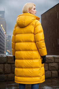 Veste longue matelassée pour femme, imperméable, douce au toucher, avec capuche, confortable et résistante aux intempéries, par Solid Trader Wonderful Girl Clothing - Product Image 3