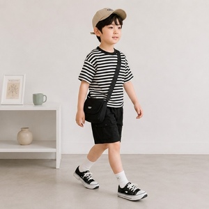 Shorts en sergé kaki pour garçons OEM ODM, 100% coton tissé, doux et respirant, shorts pour enfants - Product Image 2