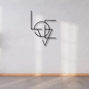 Pour l'art mural en fonte |   Panneau suspendu moderne à lignes audacieuses |   Décoration murale en métal géométrique personnalisée pour les couples - Product Image 4
