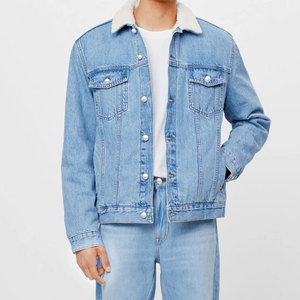 Wholesale Price <b>Custom</b> Made Logo <b>Denim</b> And <b>Jackets</b> In Blue Black Color Jean Fur Cotton <b>Denim</b> <b>Jacket</b> For Man - Product Image 1