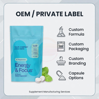 Chewing-gum énergétique Direct Factory avec 60 mg de caféine, sans sucre, nutrition sportive, OEM, marque privée