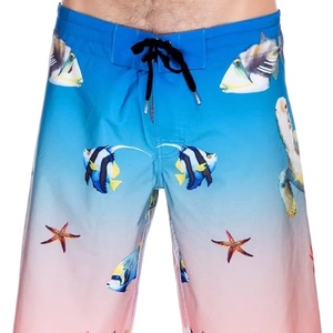 Shorts de bain décontractés pour hommes, taille haute, en polyester tricoté, imprimé, avec broderie de strass, bouton, dentelle, sequins et fermeture éclair frontale - Product Image 3