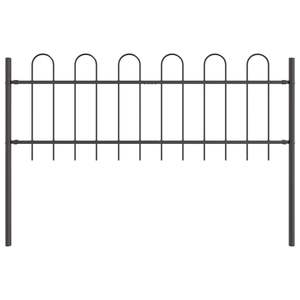 2 unidades de valla de jardín de acero con recubrimiento en polvo gris de 11.15 x 1.97 pies para cercas, enrejados y puertas - Product Image 5