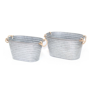 Durable Rustic Beverage Cooling <b>Tub</b> with Oval Shape and Dual Carrying Handles - Product Image 6