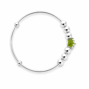 Bracelet jonc ouvert en argent sterling 925 avec breloque couronne rose perlée, poli miroir, bijoux fantaisie pour jeunes filles, idéal pour le quotidien, cadeau, fête - Product Image 3