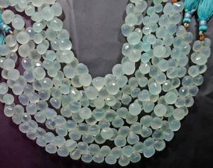 ลูกปัดพลอยแคลเซโดนีสีน้ำทะเลธรรมชาติทรงเหลี่ยม ร้อยเป็นเส้น สำหรับทำเครื่องประดับ ขายส่ง - Product Image 6