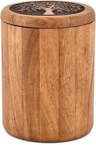 Utensilios de Cocina, Recipientes para Almacenamiento de Alimentos, Tarro de Sal y Pimienta de Madera de Mango con Tapa, del Fabricante en India - Product Image 2