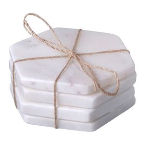Ensemble de sous-verres en marbre naturel blanc de haute qualité, polis, ronds, décoratifs pour les fêtes, sous-verres pour boissons, tasses à café - Product Image 3